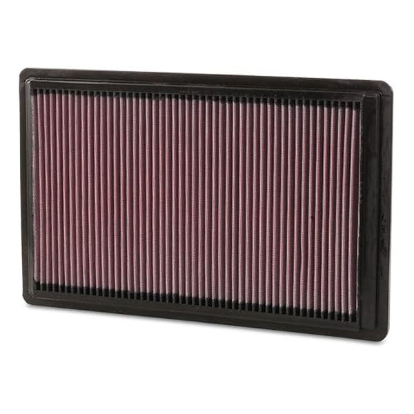 Rectangular air filter with pleated design on a white background