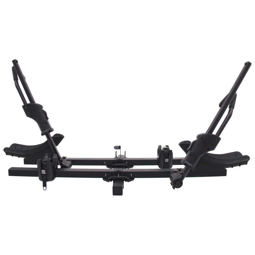 Black bike rack on a white background