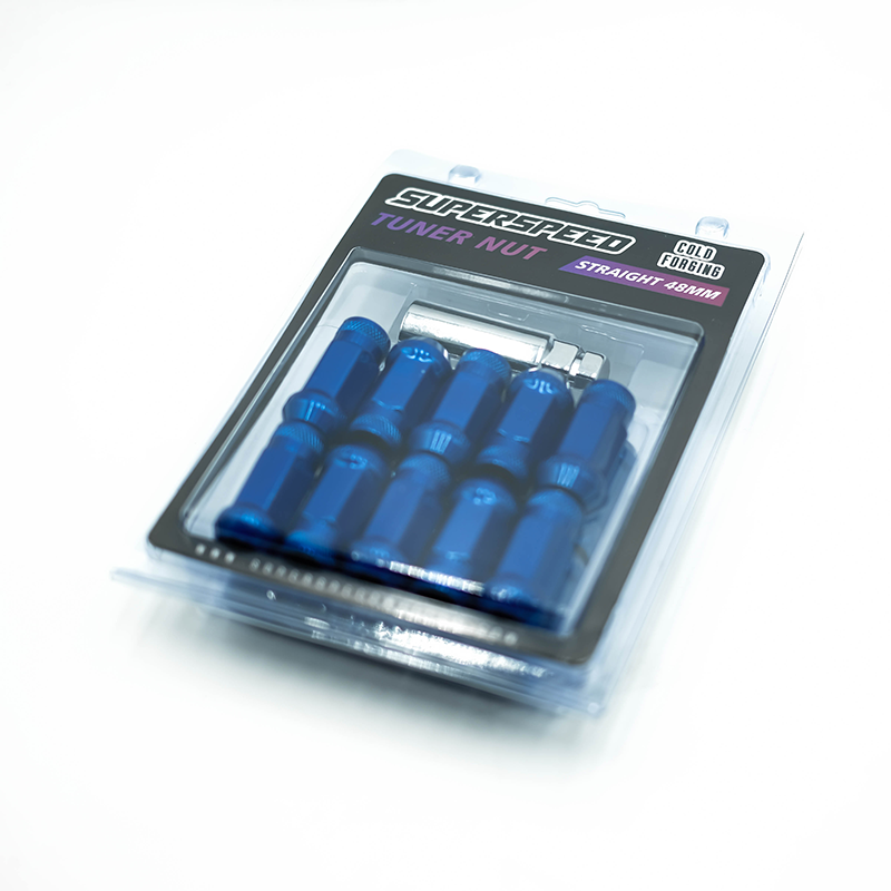 Wheel Nut Set (20+1 pcs) — Tuner in Blue Chrome (19mm) | Superspeed Wheels