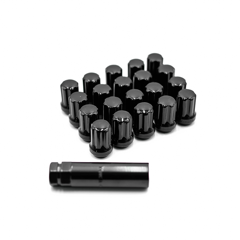 Wheel Nut Set (20 + 1 pcs, Spline) in Gloss Black (21mm) | OE+ (OEPlus)