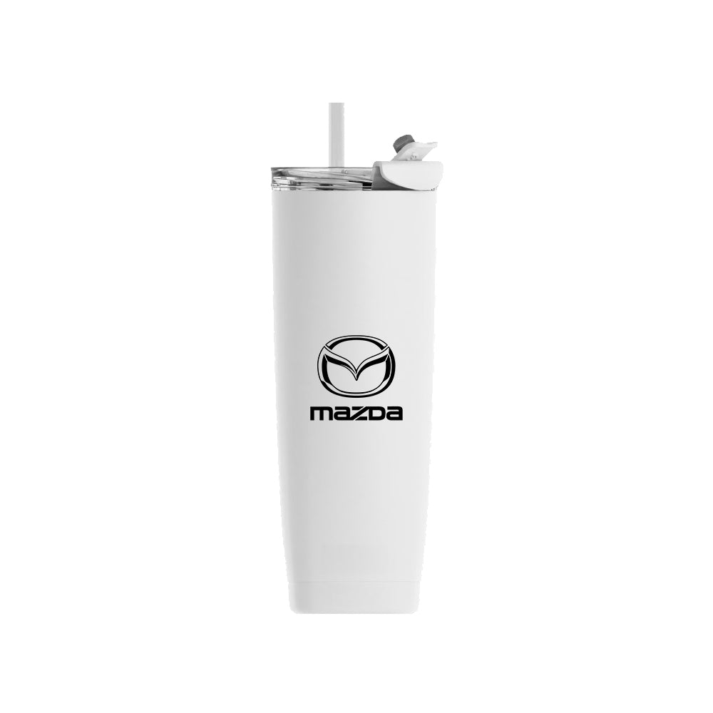 Tumbler — 20 oz. Aqualina w/ Built-In Straw (White) | Mazda