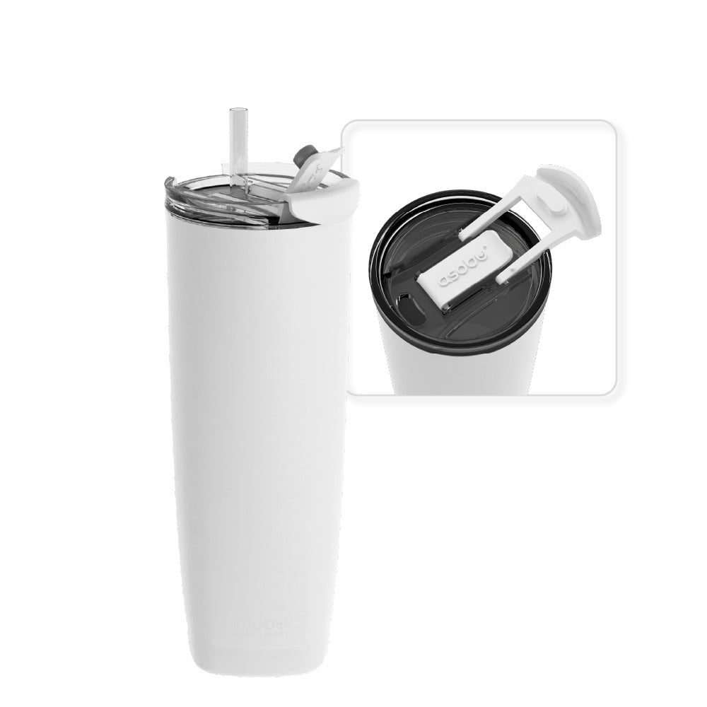 Tumbler — 20 oz. Aqualina w/ Built-In Straw (White) | Mazda