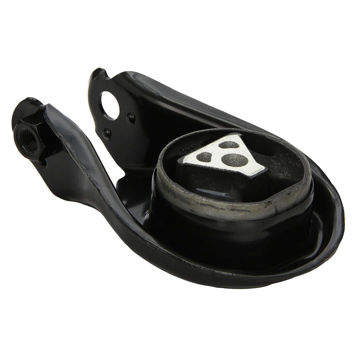 Black engine mount component on a white background