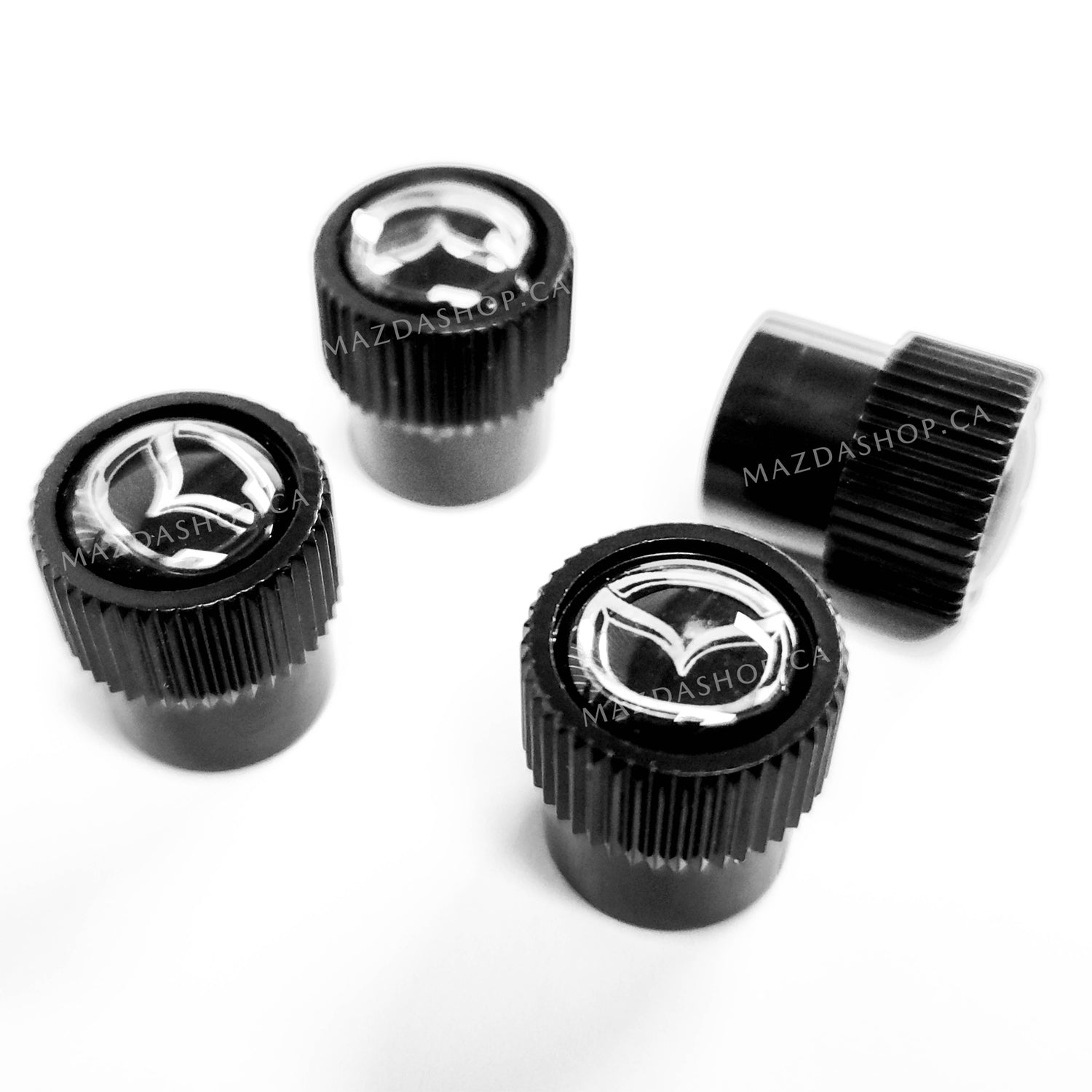 Tire Valve Stem Caps (Set of 4) in Black | Mazda