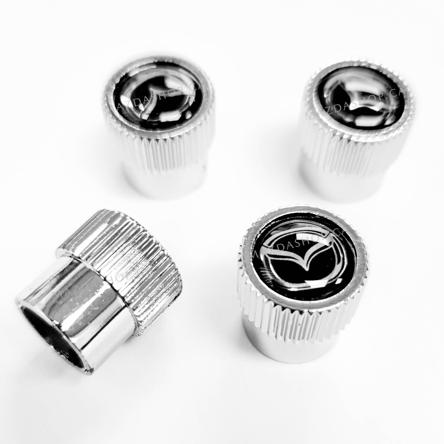 Tire Valve Stem Caps (Set of 4) in Chrome | Mazda