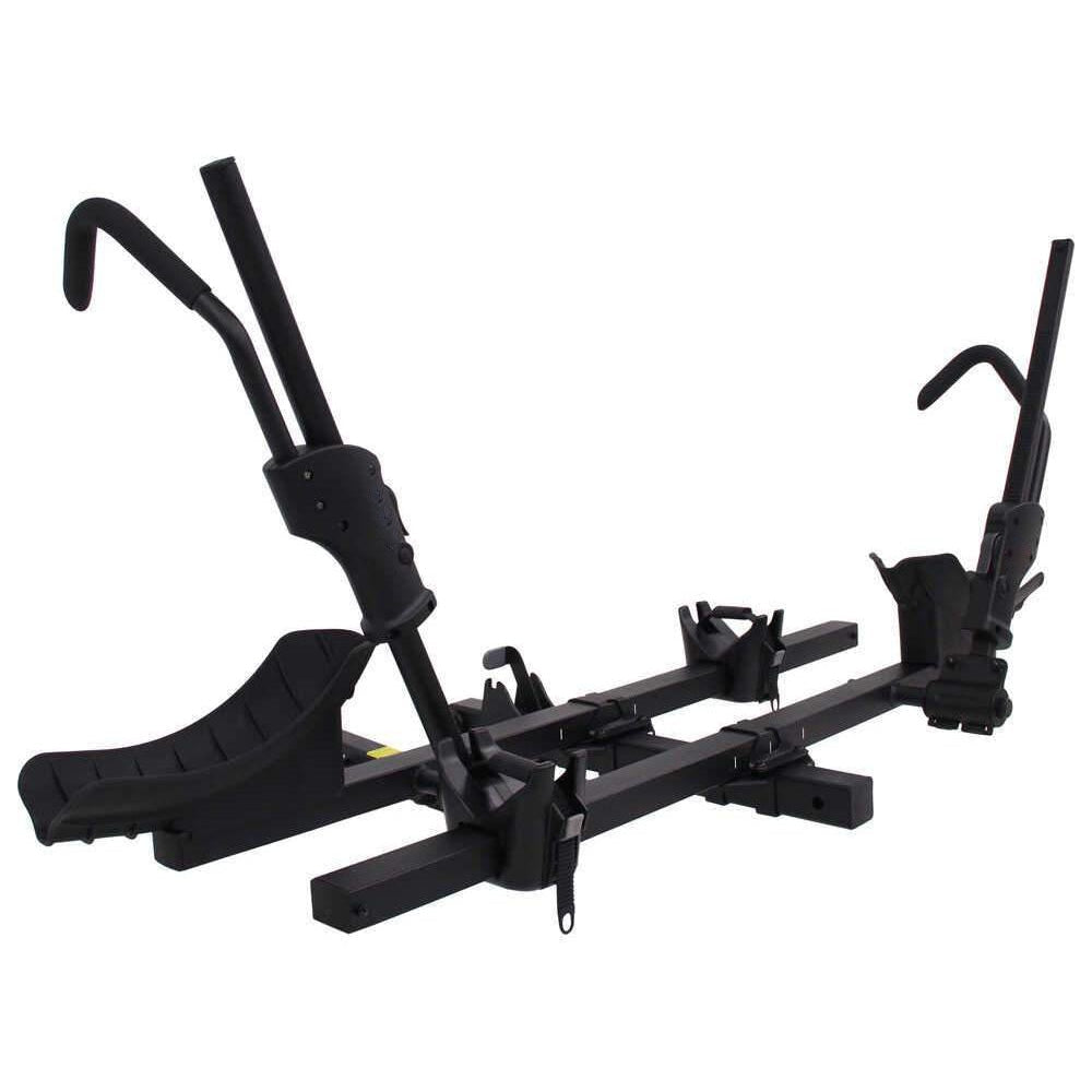 Black bike rack on a white background