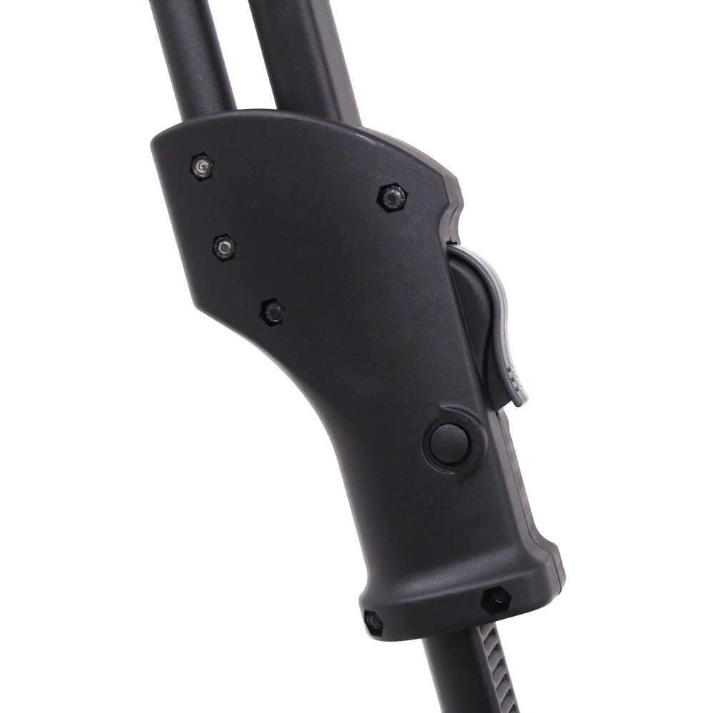 Black bike rack on a white background