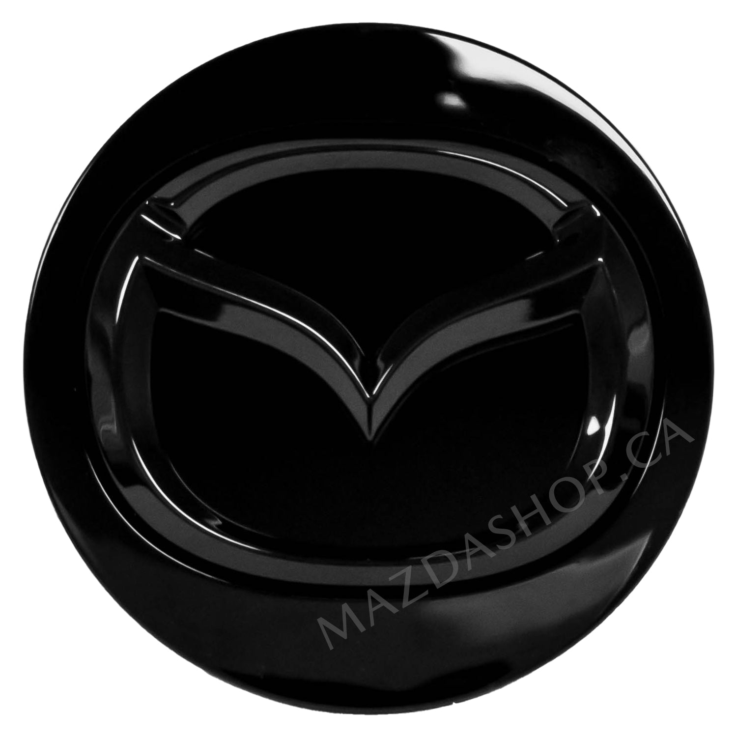 Center Cap — Gloss Black, Black Emblem | Mazda (VH40-37-190