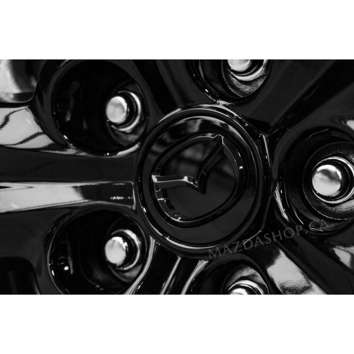Center Cap — Gloss Black, Black Emblem | Mazda (VH40-37-190)