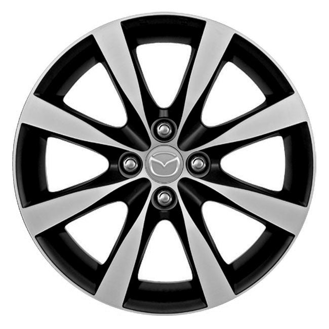 Mazda Genuine Accessory Wheel, Design 45B (Gloss Black w/ Machined Face) - 16&quot; | Mazda2 (2011-2014)