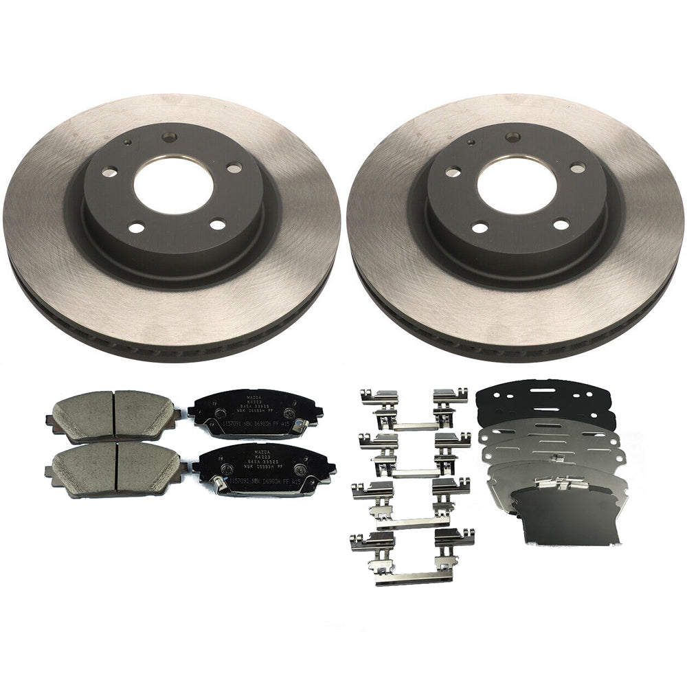 Front Brake Package: Pads, Rotors & Attachment Kit | Mazda3 Sedan & Hatchback (2017-2018)