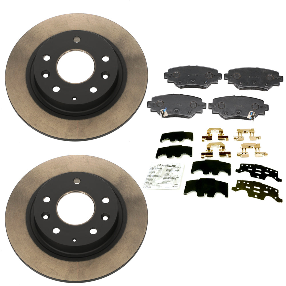 Rear Brake Package: Pads, Rotors & Attachment Kit | Mazda3 Sedan & Hatchback (2017-2018)