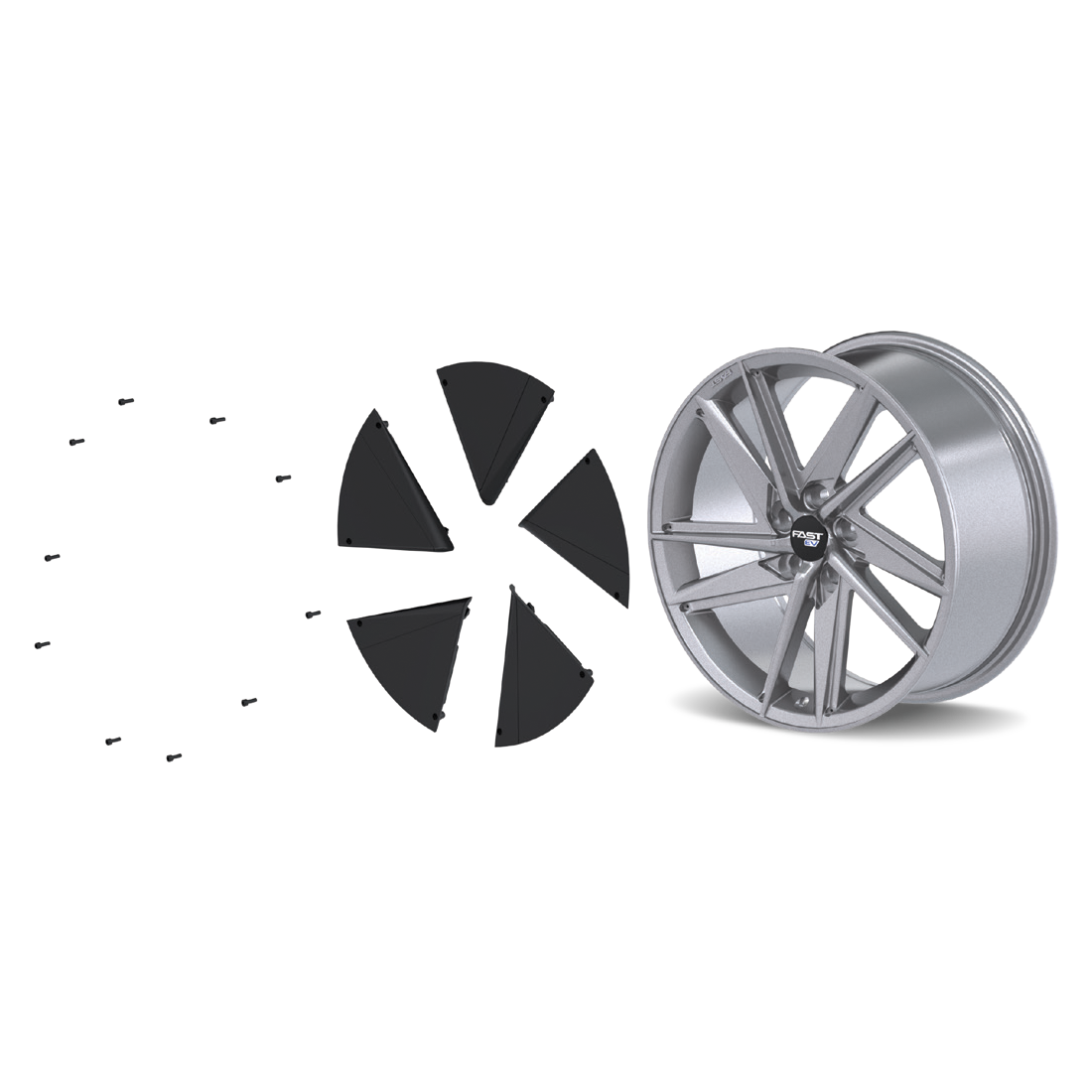 FastEV EV01(+) Alloy Wheel (Titanium) — 16", 17", 18", 19", 20"