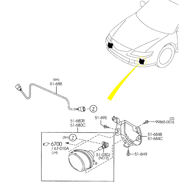 Fog Light (Right) | Mazda MX-5 (2006-2013)