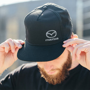 Mazda Flat Peak Snapback Cap - Black
