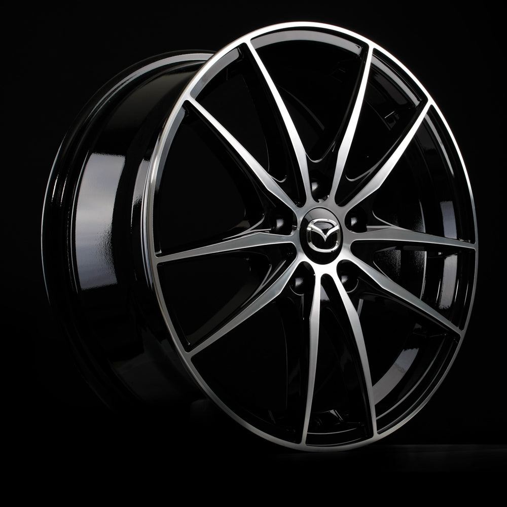 Mazda M010 Alloy Rims (Gloss Black with Machined Face) — 17"