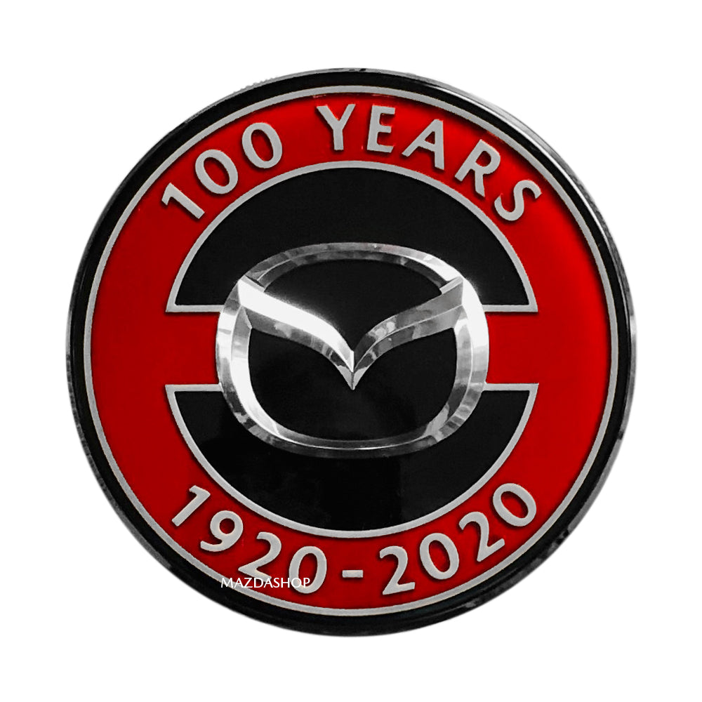 Center Cap, 100th Anniversary Edition in Gloss Black & Red | Mazda