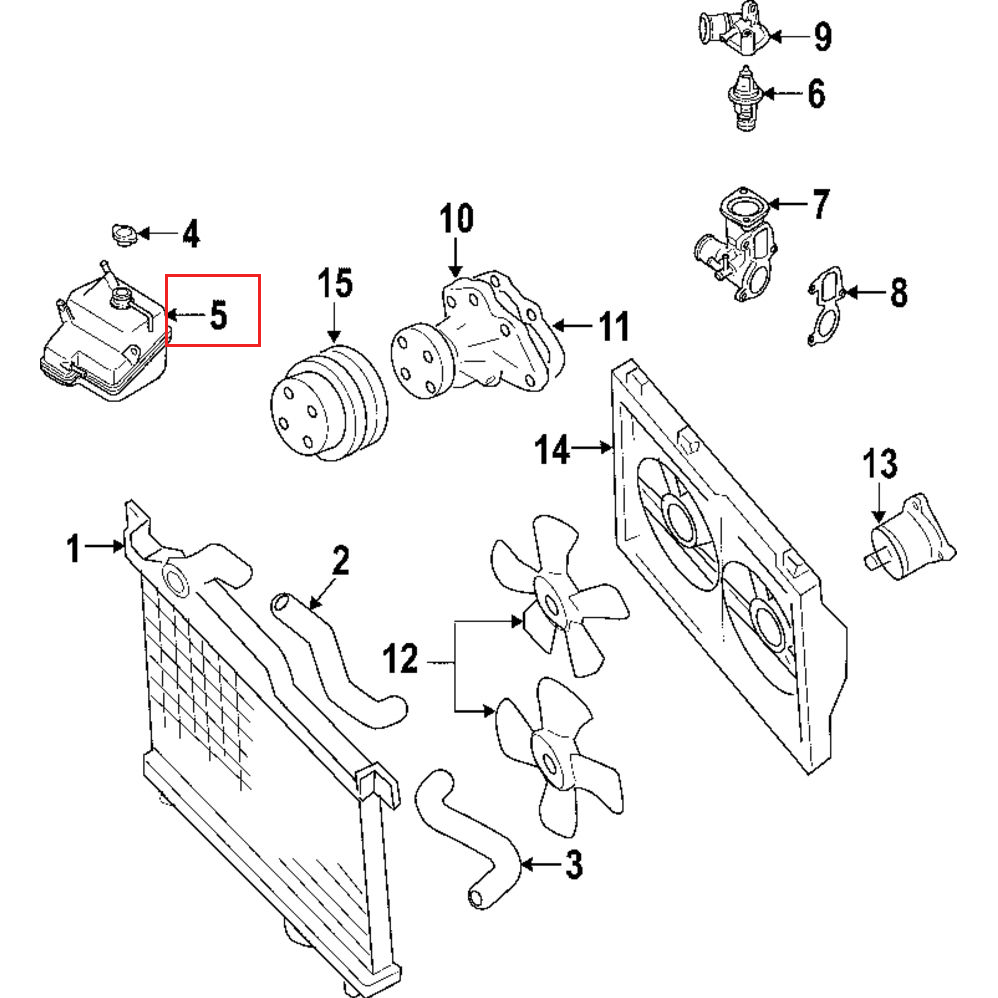 Radiator Coolant Overflow Reservoir Expansion Tank | Mazda RX-8 (2004 ...