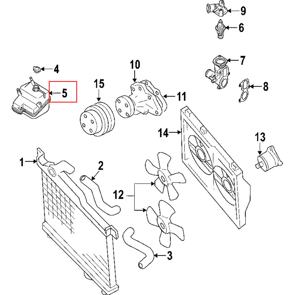 Radiator Coolant Overflow Reservoir Expansion Tank | Mazda RX-8 (2004-2011)