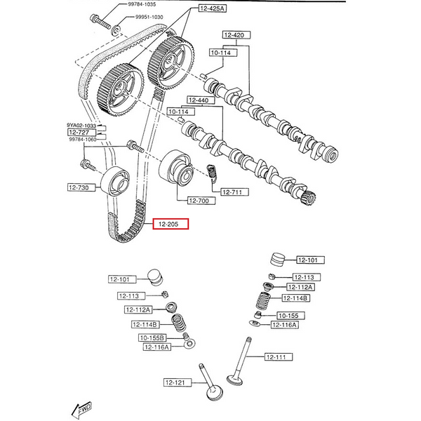 Timing belt mazda best sale