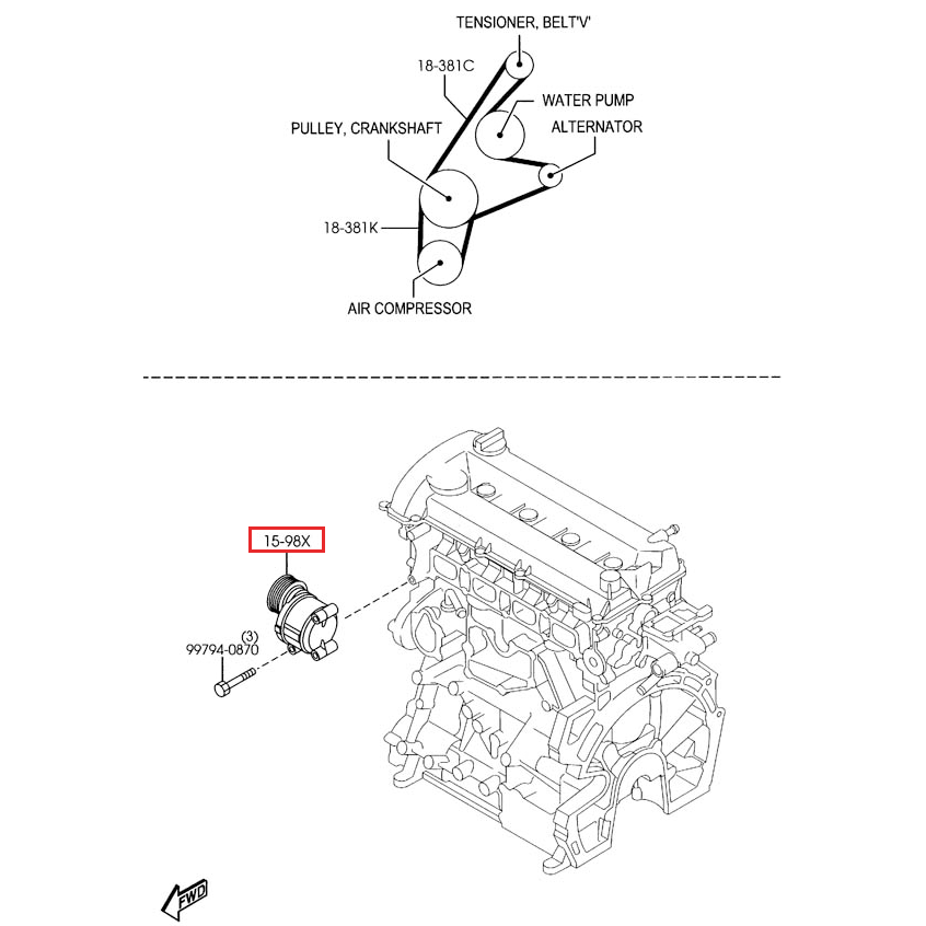 V Belt Tensioner Manual Transmission Mazda5 2006 2010