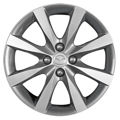 Mazda Genuine Accessory Wheel, Design 45A (Titanium w/ Machined Face) - 16&quot; | Mazda2 (2011-2014)